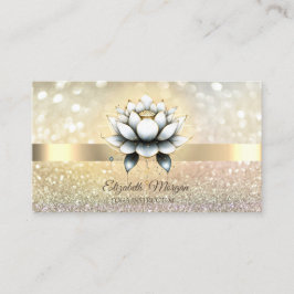 Tarjeta De Visita Chic Bokeh Gold, Estilo Loto Yoga