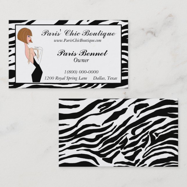 Tarjeta De Visita Chic Boutique Business Cards (Anverso / Reverso)