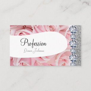 Tarjeta De Visita Chic Brillo Rosa Oro Artista Rosa Dorado Negocios