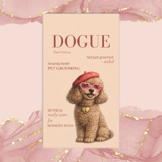Tarjeta De Visita Chic Elegant Poodle Dogue Magazine Business Card