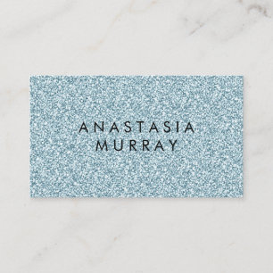 Tarjeta De Visita Chic, Femenina y Glam Brillantes Azules Plateados