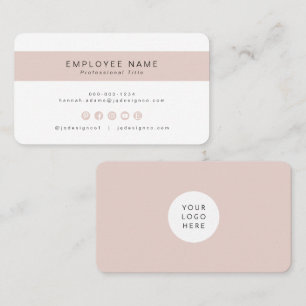 Tarjeta De Visita Chic Femenino Rosa Rubor Empleado de Pequeña Empre