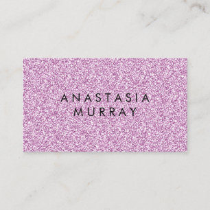 Tarjeta De Visita Chic, Femenino y Glam Lila Purpura Brillo Destello