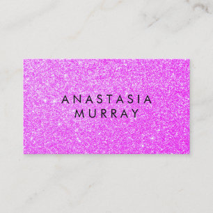 Tarjeta De Visita Chic, Femenino y Glam Lila Purpura Brillo Destello