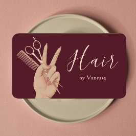 Tarjeta De Visita Chic Hair Salon Stylish Hair Stylist Hairdresser