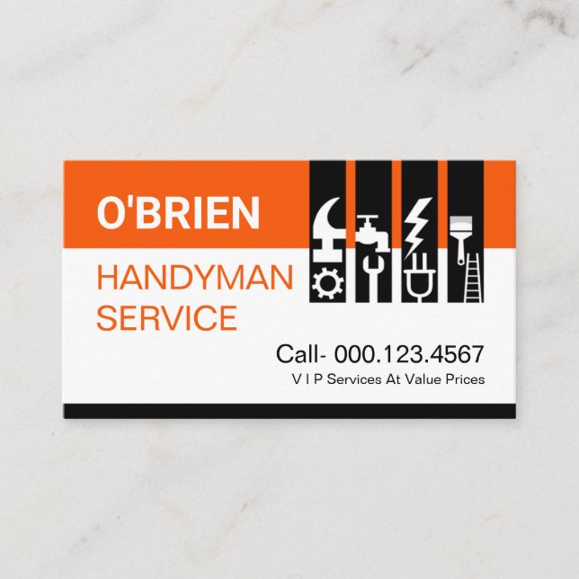 Tarjeta De Visita Chic Handyman Tools Tab (Anverso)