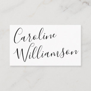Tarjeta De Visita Chic Letra Caligrafía Elegante Monograma Moderno