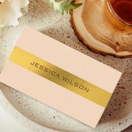 Tarjeta De Visita Chic light orange pastel gold frame business card