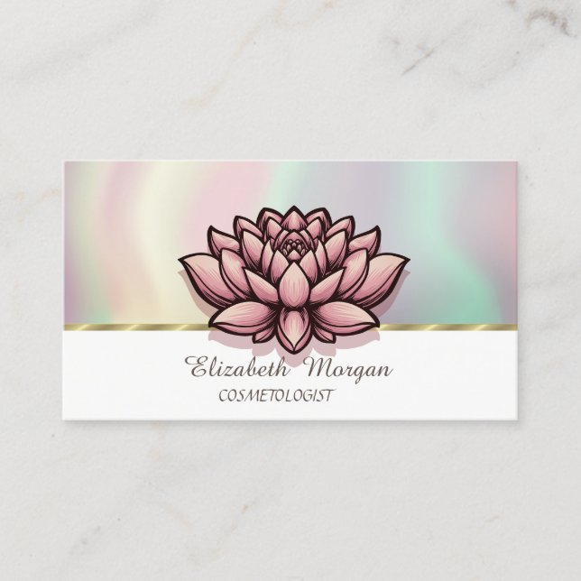 Tarjeta De Visita Chic Lotus Colorido (Anverso)