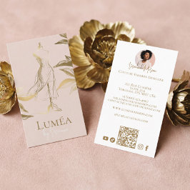 Tarjeta De Visita Chic Luxury Blush Pink Gold Beauty Couture Fashion