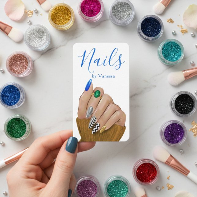 Tarjeta De Visita Chic Manicurist Stylish Nail Technician QR Code (Subido por el creador)