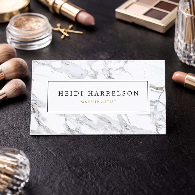 Tarjeta De Visita Chic Marble Makeup Artist (Subido por el creador)
