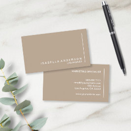 Tarjeta De Visita Chic Minimalista Moderno Beige Profesional
