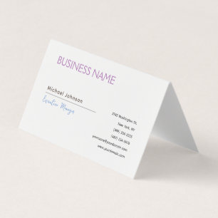 Tarjeta De Visita Chic minimalista profesional moderno único
