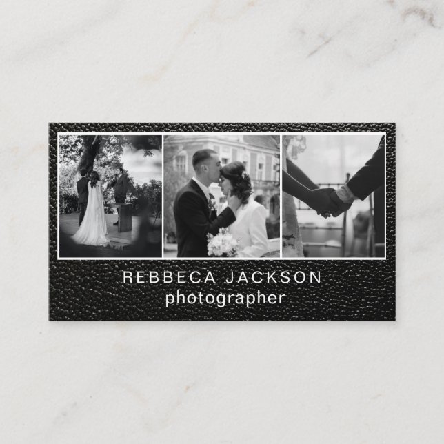 Tarjeta De Visita Chic Modern Script Typography Simple Photographer  (Anverso)