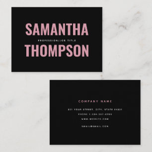 Tarjeta De Visita Chic Moderno Rosa y Blanco Profesional 