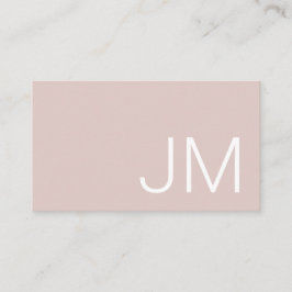 Tarjeta De Visita Chic Monogram Initials Professional Pink QR