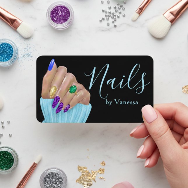 Tarjeta De Visita Chic Nail Technician Beauty Salon Branding (Subido por el creador)