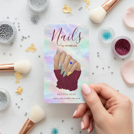 Tarjeta De Visita Chic Opal Manicurist Artist Nail Studio Modern