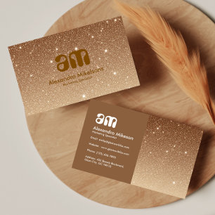 Tarjeta De Visita Chic Oro Brillo Negocios