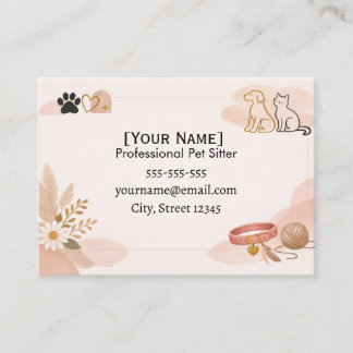 Tarjeta De Visita Chic Pet Sitter Business Card 