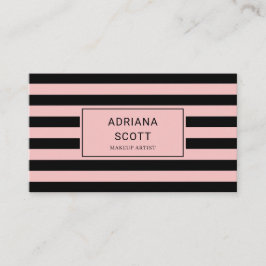 Tarjeta De Visita Chic Rosa Rubor Raya Belleza Profesional
