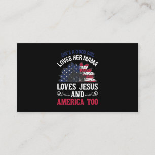 Tarjeta De Visita Chica Ama A Su Mamá Ama A Jesús Y A Estados Unid