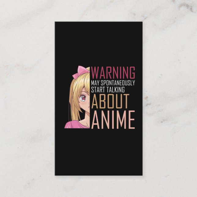 Tarjeta De Visita Chica Anime amante Manga Cosplay adolescente (Anverso)