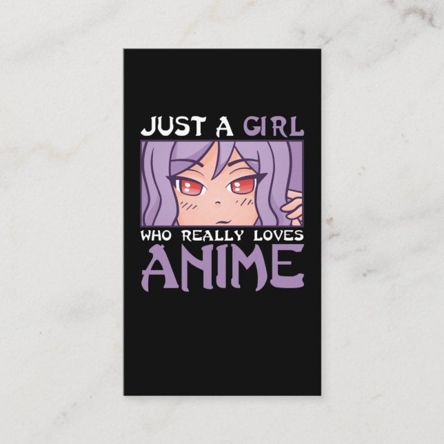 Tarjeta De Visita Chica anime Otaku Niños japoneses fanáticos del ma (Anverso)
