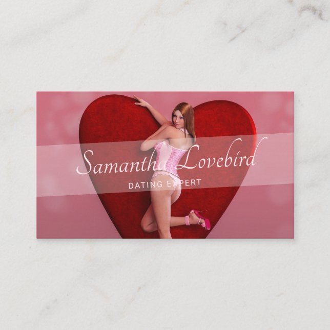 Tarjeta De Visita Chica apasionado del Día de San Valentín en un lug (Anverso)