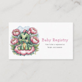 Tarjeta De Visita Chica Baby Shower Dino Delight Baby Registry