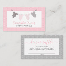 Chica Clothesline boletos para rifa de pañales