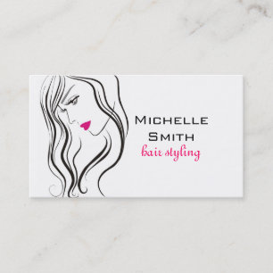 Tarjeta De Visita Chica con cabello ondulado Icono de marca de peina