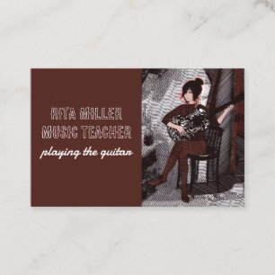 Tarjeta De Visita Chica con guitarra