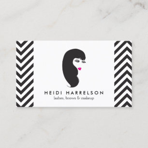 Tarjeta De Visita Chica con latigazos Belleza con motivos blancos y