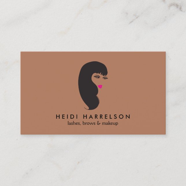 Tarjeta De Visita Chica con latigazos en Dark Tan Brown (Anverso)