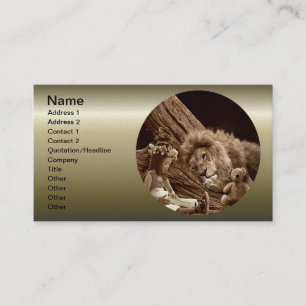 Tarjeta De Visita Chica con León y Oso Teddy
