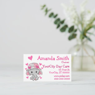 Tarjeta De Visita Chica Cute Baby Elephant