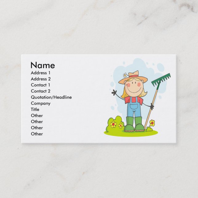 Tarjeta De Visita chica de adorable palo agricultor (Anverso)