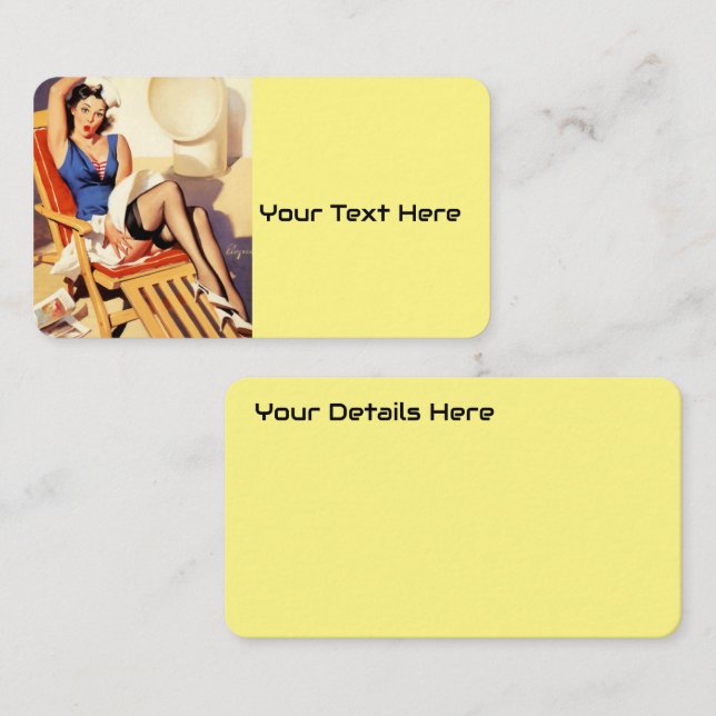 Tarjeta De Visita Chica de anclaje retro de barco de crucero Elvgren (Anverso / Reverso)