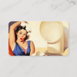 Tarjeta De Visita Chica de anclaje retro de barco de crucero Elvgren