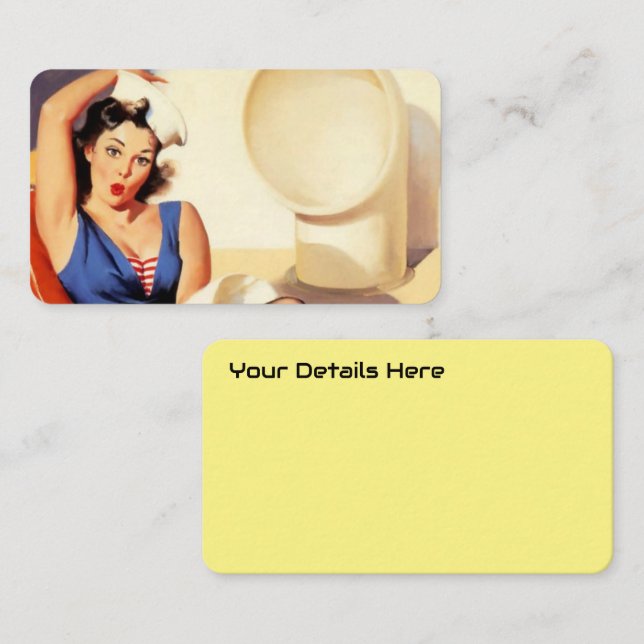 Tarjeta De Visita Chica de anclaje retro de barco de crucero Elvgren (Anverso / Reverso)