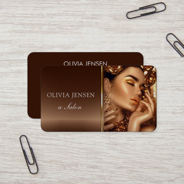 Tarjeta De Visita Chica de belleza con estilo de pelo Foto Salón de  (Anverso/Reverso In Situ)