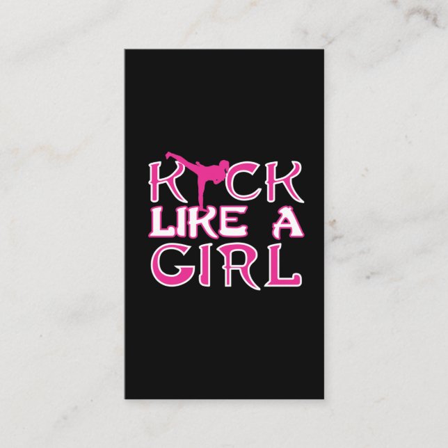 Tarjeta De Visita Chica de boxeo de arte marcial Karate (Anverso)