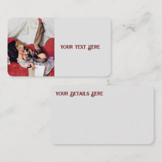 Tarjeta De Visita Chica de clavija de teléfono retro Elvgren Vintage