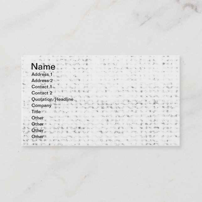 Tarjeta De Visita Chica de cosecha y lienzo de poda (Anverso)