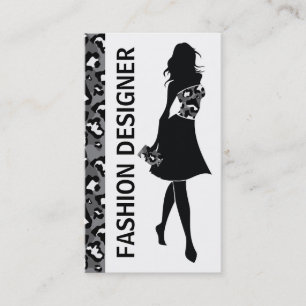 Tarjeta De Visita Chica de diseño de moda impresión de pantera gris 