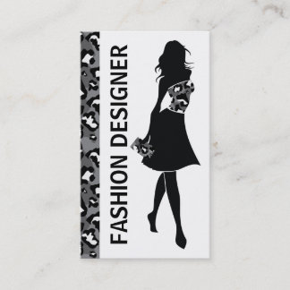 Tarjeta De Visita Chica de diseño de moda impresión de pantera gris