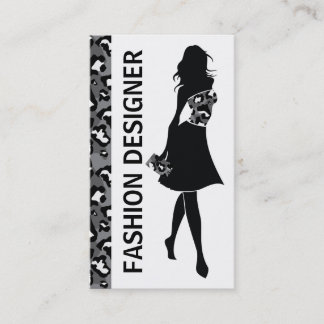 Tarjeta De Visita Chica de diseño de moda impresión de pantera gris