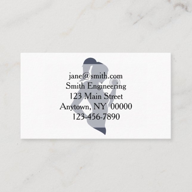 Tarjeta De Visita chica de fitness levantando timbre (Anverso)